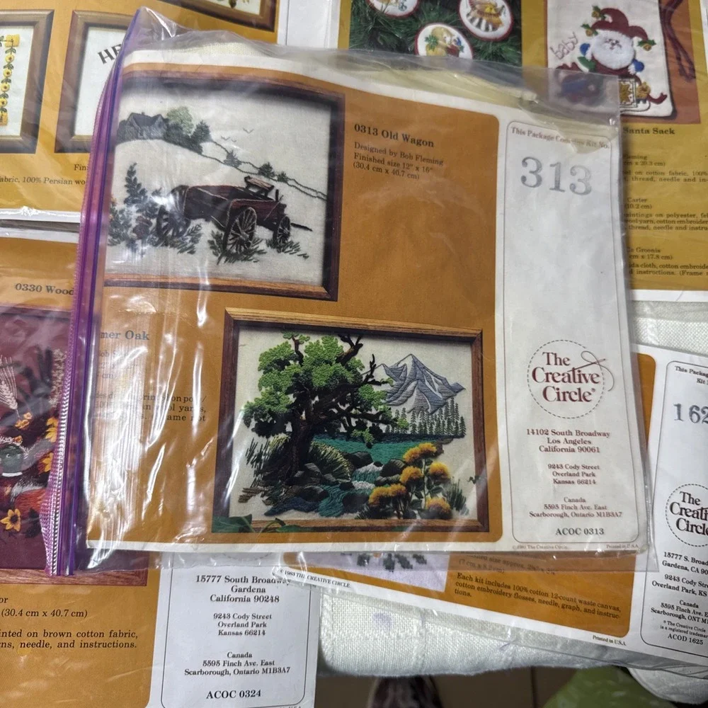 Creative Circle Lot 5 Needlecraft Kits 2161, 313, 1628, 330 &‎ 4005 Vintage